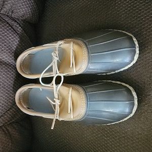 LL Bean Men's Brown Rubber Low Top Unlined Moccasins Duck Boots Size 11 M